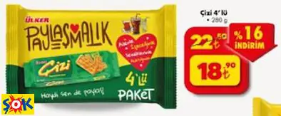 ÜLKER ÇİZİ 4'LÜ 280GR ÜLKER ÇİZİ 4'LÜ 280GR